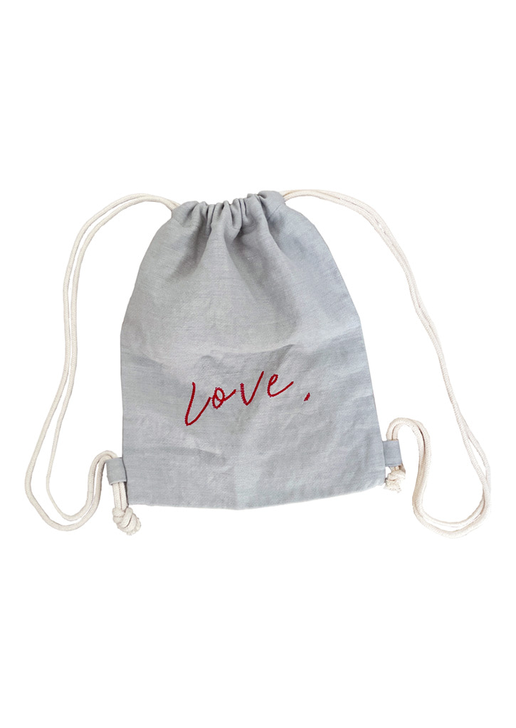 Via Love mini linen string bag